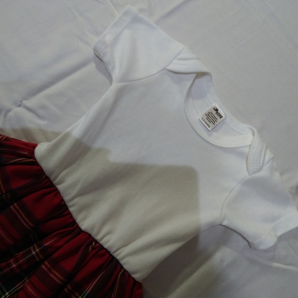 Size 0-3 Artan tots baby girls plaid tartan onesie like new - Picture 5 of 17